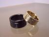 Witgouden en zirkonium trouwringen met diamant
