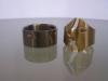 Titanium ring ingelegd met geelgouden silhouet en een geelgouden ring in silhouet