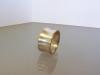 Zilveren hollopende ring met geelgouden randen
