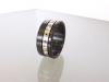 Zirkonium ring met witgouden band en daarin Binaire code met diamant